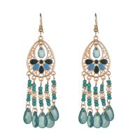 Fashion Fringe Earrings, Resin, with Zinc Alloy, Teardrop, gold color plated, Bohemian style & for woman & enamel 