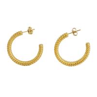 Boucles d'oreilles en acier titane, Plaqué or 18K, bijoux de mode & pour femme, 30mm, Vendu par paire