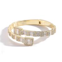 Cubic Zirconia Micro Pave Brass Bracelet, Geometrical Pattern, plated & micro pave cubic zirconia & for man 