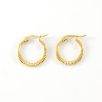 Boucles d'oreilles en acier titane, Plaqué d'or 18K, bijoux de mode & pour femme Vendu par paire