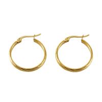 Boucles d'oreilles en acier titane, Plaqué d'or 18K, bijoux de mode & pour femme Vendu par paire