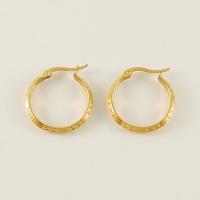 Boucles d'oreilles en acier titane, Plaqué d'or 18K, bijoux de mode & pour femme Vendu par paire