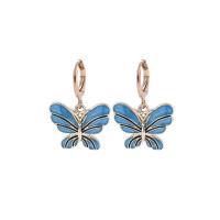 boucle d'oreille de goutte en Zinc Alloy et Émail  , alliage de zinc, papillon, bijoux de mode & pour femme & émail, plus de couleurs à choisir Vendu par paire