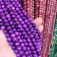 Single Gemstone Beads, Natural Stone, Round, DIY purple Approx 38 cm 