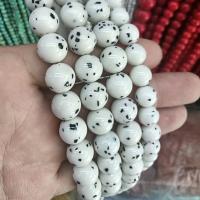 Single Gemstone Beads, Natural Stone, Round, DIY white Approx 38 cm 