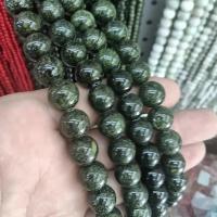 Single Gemstone Beads, Natural Stone, Round, polished, DIY green Approx 38 cm 