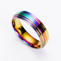 Anillo de dedo de acero Titanium de, Partículas de acero, chapado, Joyería & unisexo & diverso tamaño para la opción, multicolor, Vendido por UD