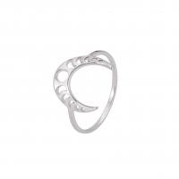 Edelstahl Fingerring, 201 Edelstahl, Mond, Vakuum-Ionen-Beschichtung, unisex & verschiedene Größen vorhanden, keine, 13.7x1.1mm, verkauft von PC