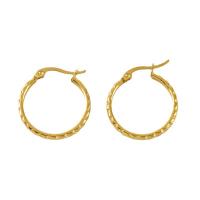 Boucles d'oreilles en acier titane, Plaqué d'or 18K, bijoux de mode & pour femme Vendu par paire