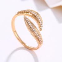 Zinklegierung Fingerring , 18K vergoldet, Modeschmuck & Micro pave Zirkonia & für Frau, goldfarben, 4.5mm, verkauft von PC