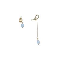 Freshwater Pearl Brass Earring, with Brass, 925 sterling silver post pin, 14K gold plated, Natural & fashion jewelry & for woman, two different colored 