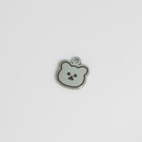 Pendentifs d'animaux en acier inoxydable , Acier inoxydable 304, ours, poli, Mignon & DIY, couleur originale Vendu par PC