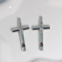 Zinc Alloy Cross Pendants, silver color plated, DIY 