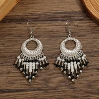 Fashion Fringe Earrings, Zinklegierung, antik silberfarben plattiert, Modeschmuck & für Frau, keine, 25*76mm, verkauft von Paar