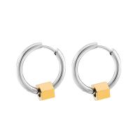 Boucles d'oreilles en acier titane, Placage, bijoux de mode & unisexe, 16mm,6mm, Vendu par paire