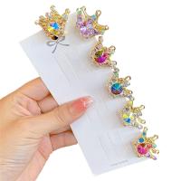 Clips de Garra, aleación de zinc, con Cristal, Corona, chapado en color dorado, para mujer & con diamantes de imitación, más colores para la opción, 20mm, Vendido por UD