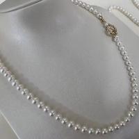 Collier de chaîne en laiton de perles d'eau douce, perle d'eau douce cultivée, avec laiton, bijoux de mode & pour femme, blanc Environ 17 pouce, Vendu par PC