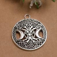 Zinc Alloy Hollow Pendants, antique silver color plated, vintage & DIY 