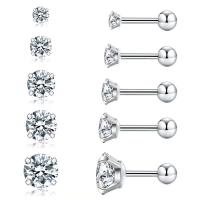 Stainless Steel Cubic Zirconia Stud Earring, 316L Stainless Steel, Unisex & micro pave cubic zirconia 