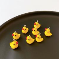 Pendentif Résine animaux, canard, Mignon & DIY, Jaune, 13mm, Environ Vendu par sac