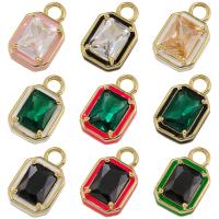 Cubic Zirconia Brass Pendants, Geometrical Pattern, plated, DIY & micro pave cubic zirconia & enamel Approx 2.5mm 