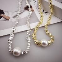 Plastic Pearl Necklace, Zinc Alloy, with Plastic Pearl, with 5cm extender chain, fashion jewelry & for woman Approx 40 cm 