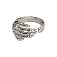 Zinklegierung Fingerring , silberfarben plattiert, Modeschmuck & unisex, 17mm, verkauft von PC