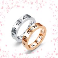 Anneaux Couple doigt, Acier titane, unisexe & normes différentes pour le choix & pavé de micro zircon, plus de couleurs à choisir Vendu par PC