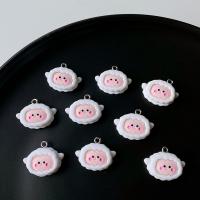 Animal Resin Pendant, Sheep, break proof & cute & DIY, white, 25mm, Approx 