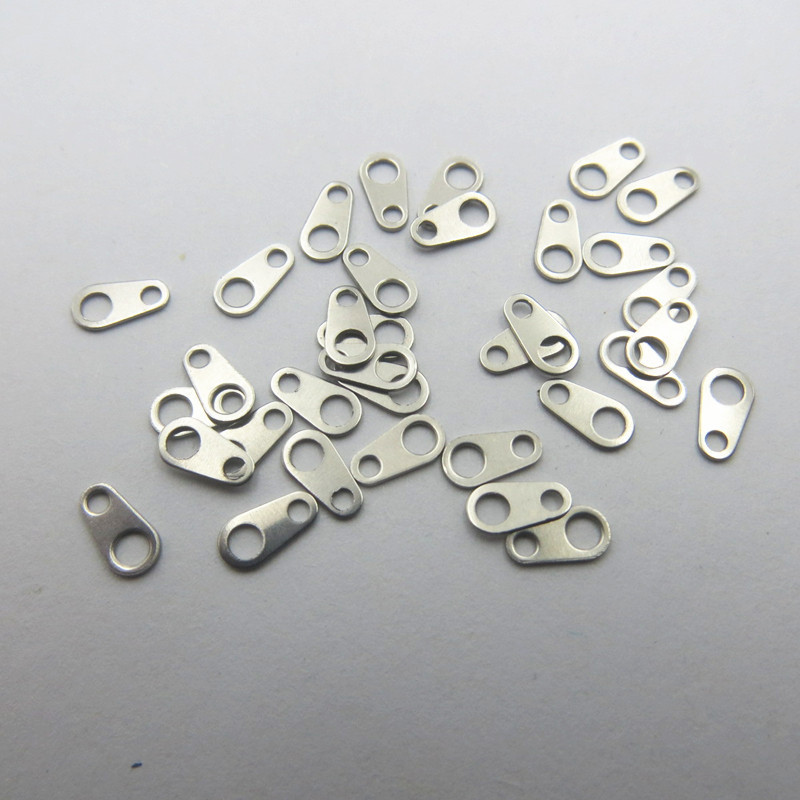 304 Edelstahl Kette Etikette, Tropfen, 1/1-Schleife, originale Farbe, 3x6x0.5mm, Bohrung:ca. 2mm, 1.5mm, 50000PCs/Tasche, verkauft von Tasche