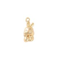 Animal Brass Pendants, Rabbit, gold color plated, DIY 