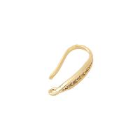 Brass Hook Earwire, gold color plated, DIY & micro pave cubic zirconia 