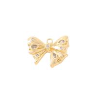 Colgante de Micro Pavé de Zirconía Cúbica, metal, Mariposa, chapado en color dorado, Bricolaje & micro arcilla de zirconia cúbica, 15x19mm, Vendido por UD