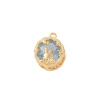 Cubic Zirconia Brass Pendants, Rabbit, gold color plated, DIY & micro pave cubic zirconia 