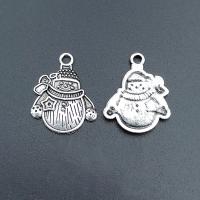 Zinc Alloy Christmas Pendants, Snowman, antique silver color plated, vintage & DIY Approx 