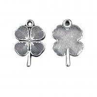 Zinc Alloy Clover Pendant, Four Leaf Clover, antique silver color plated, vintage & DIY Approx 