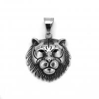 Pendentifs d'animaux en acier inoxydable , Acier inoxydable 304, tigre, Vintage & unisexe, couleur originale Vendu par PC