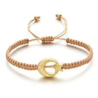 Moda pulseras de la aleación de Zinc, cordón poliéster, con aleación de zinc, Luna y estrella, chapado, ajustable & para mujer, más colores para la opción, longitud:aproximado 18-28 cm, Vendido por UD