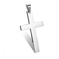 Pendentifs en titane, Acier titane, croix, Placage ionique sous vide, DIY & normes différentes pour le choix, argent, Vendu par PC