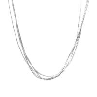 Collar Multi de la capa, metal, con 5cm extender cadena, chapado en color de plata, Joyería & multicapa & para mujer, longitud:aproximado 40 cm, Vendido por UD