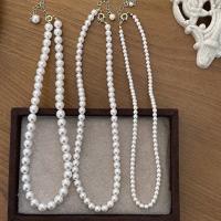 Collier de perles en plastique, perle de plastique, avec 5cm chaînes de rallonge, bijoux de mode & normes différentes pour le choix & pour femme, blanc Environ 42 cm, Vendu par PC