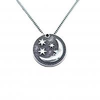 Zinc Alloy Jewelry Pendants, Flat Round, antique silver color plated, vintage & DIY Approx 