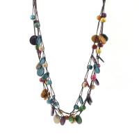 Collier de mode Multi couche, noix de coco, avec corde en nylon, bijoux de mode & multicouche & pour femme, multicolore Environ 19.69 pouce, Vendu par PC