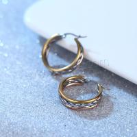 Stainless Steel Hoop Earring, 304 Stainless Steel, Vacuum Ion Plating, fashion jewelry & for woman 