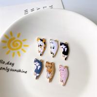 Zinc Alloy Enamel Pendants, Cat, gold color plated, break proof & cute & DIY Approx 