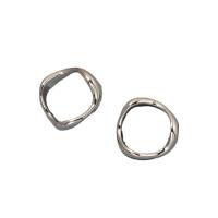 Zinklegierung Fingerring , plattiert, Modeschmuck, Silberfarbe, inner diameter:1.68 ~1.98mm, Größe:9, verkauft von PC