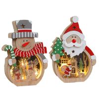 Composite Wood Christmas Decoration Ornaments, Christmas Design & with LED light 