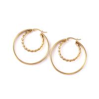 Stainless Steel Hoop Earring, 304 Stainless Steel, gold color plated, fashion jewelry & for woman, golden 