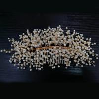 Decorative Hair Combs, Zinc Alloy, with Plastic Pearl, fashion jewelry & for woman 