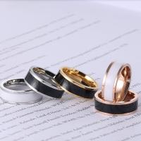 Edelstahl Fingerring, 304 Edelstahl, Vakuum-Ionen-Beschichtung, unisex & verschiedene Größen vorhanden & Epoxy Aufkleber, keine, 6mm, Größe:6-12, verkauft von PC